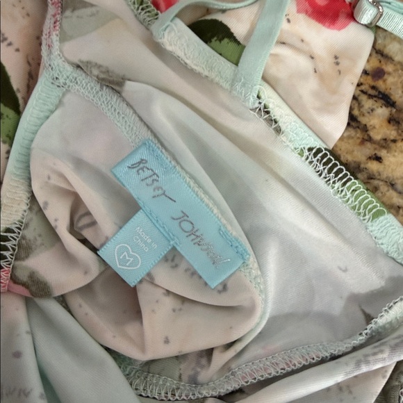 Betsey Johnson Floral Nightgown Slip Dress Cutout Ruffle Hem Size M - Picture 5 of 10